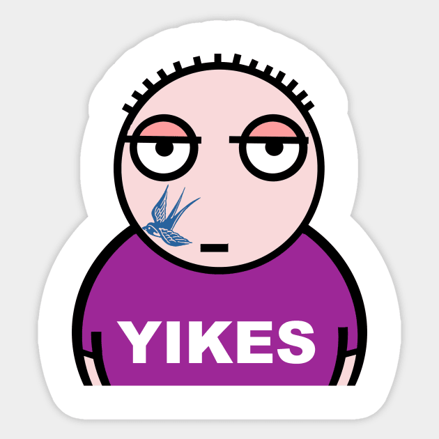 Yikes Sticker by Cheeky Greetings